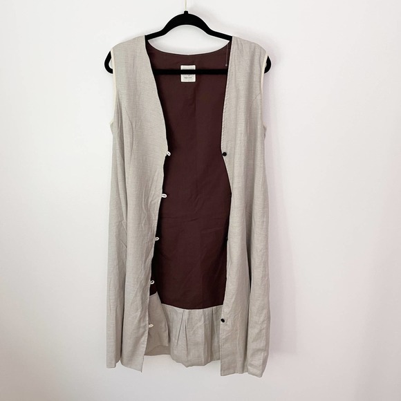 Billy Reid Button Down Dress Stone - 8 - Picture 3 of 5